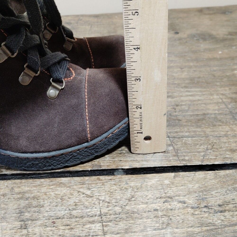 BORN BOC Women's Sz 11 Boots Brown Suede Block Heel Lace Up Platform Shoes READ - Picture 11 of 16